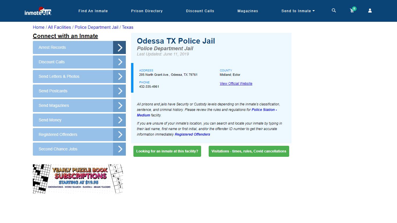 Odessa TX Police Jail & Inmate Search - Odessa, TX